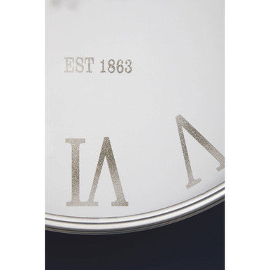 Kent 60cm Dia White and Silver Wall Clock