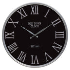 Kent 60cm Dia Black and Silver Wall Clock