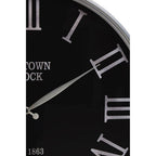 Kent 60cm Dia Black and Silver Wall Clock