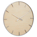 Kent 60cm Dia Silver and Natural Wall Clock