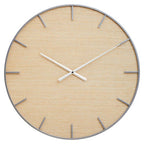 Kent 60cm Dia Silver and Natural Wall Clock