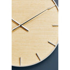 Kent 60cm Dia Silver and Natural Wall Clock