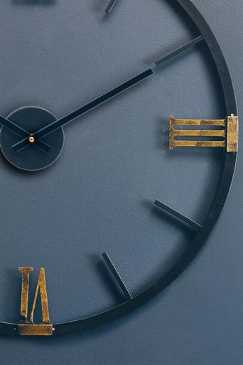 Kent 70cm Dia Round Black Metal Wall Clock