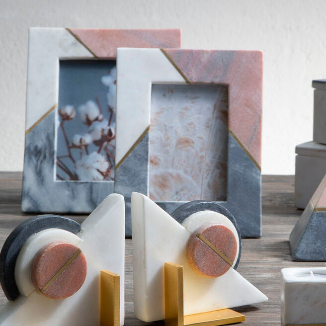 Kira Small Tri Colour Marble 4In X 6In Photo Frame