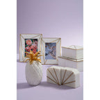 White Marble with Gold Inlay 5x7 Photo Frame | Sena