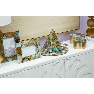 Bowerbird Small Green Agate 4In X 6In Photo Frame
