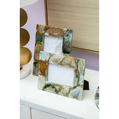 Bowerbird Small Green Agate 4In X 6In Photo Frame