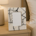 Marmara White and Black Marble 4In X 6In Small Photo Frame