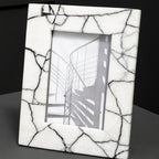 White and Black Marble 5In X 7In Large Photo Frame | Marmara