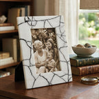 White and Black Marble 5In X 7In Large Photo Frame | Marmara