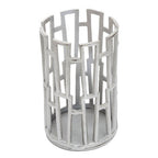 Small Silver Finish Candle Holder | Delphi