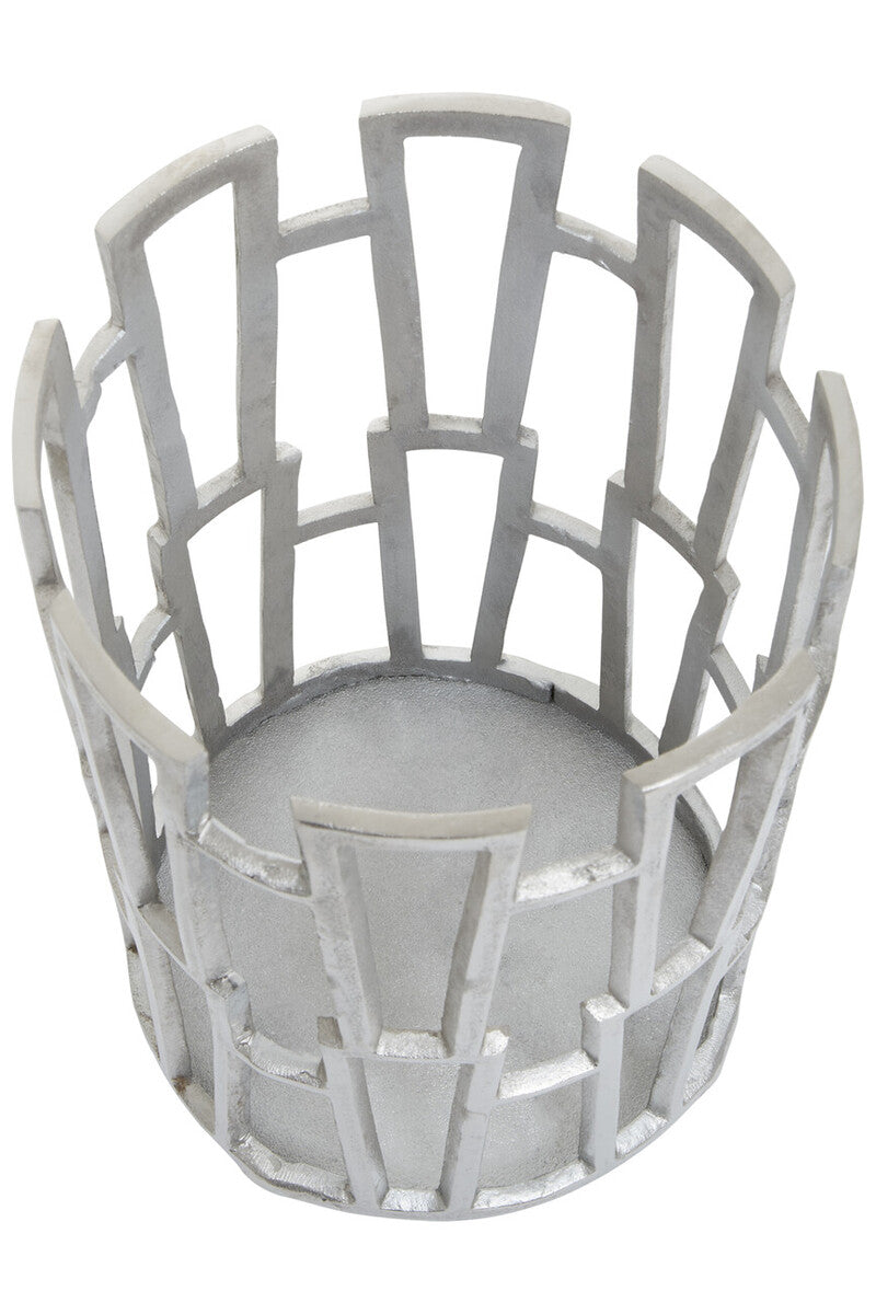 Large Silver Finish Candle Holder | Delphi
