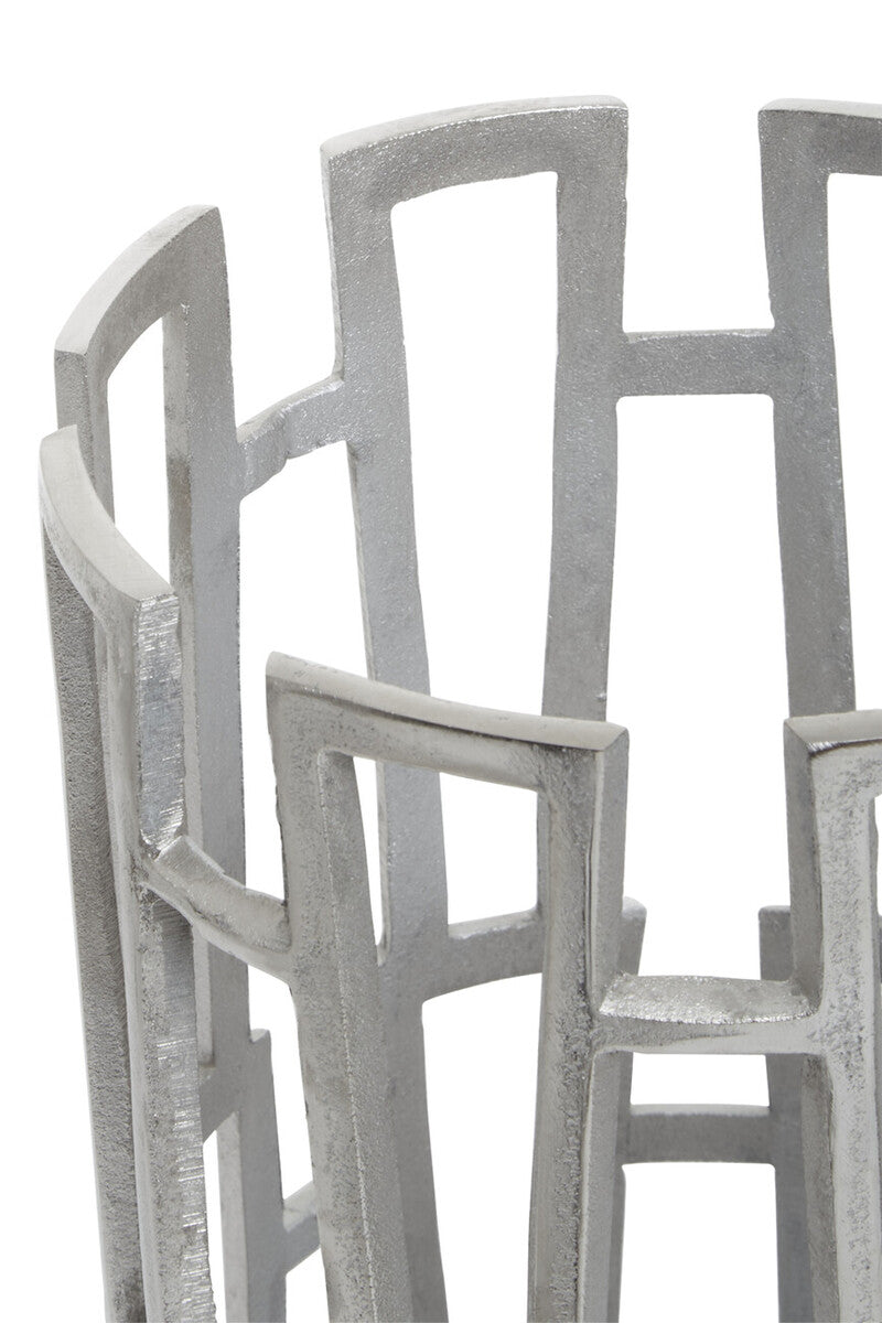 Large Silver Finish Candle Holder | Delphi