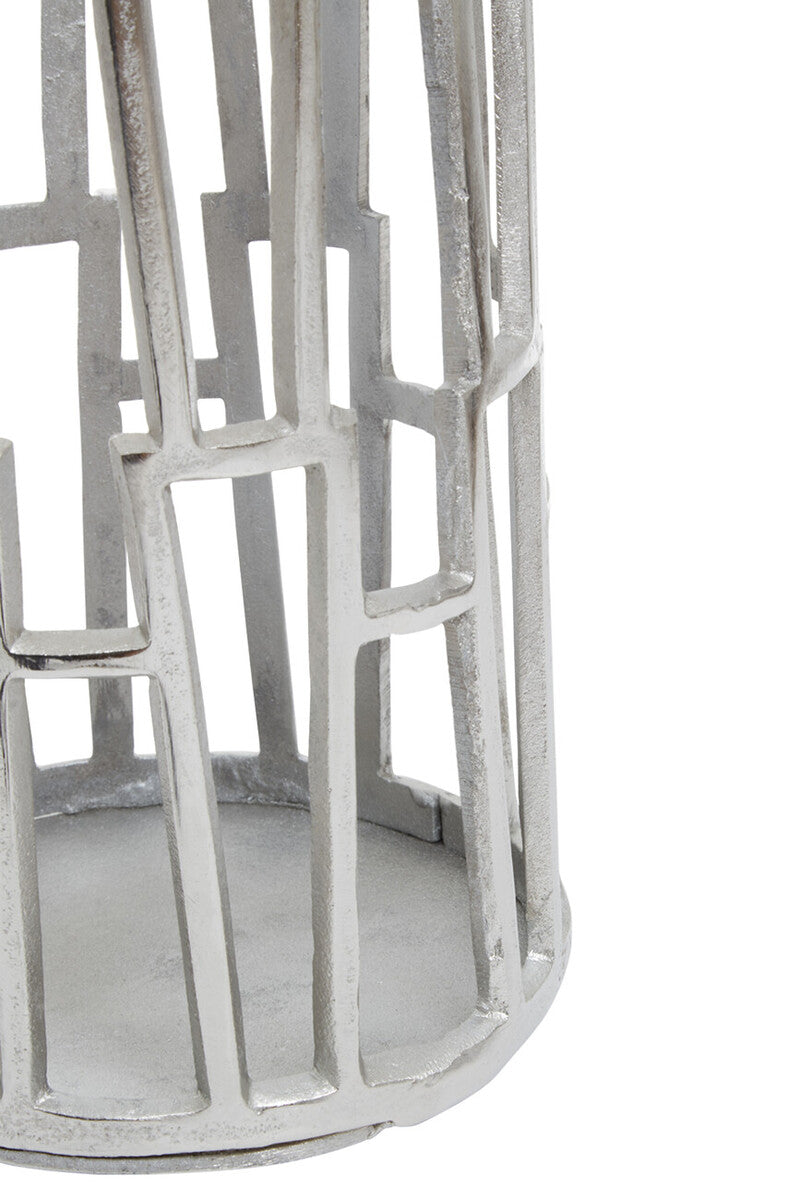 Large Silver Finish Candle Holder | Delphi