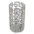 Large Candle Holder in Silver Finish | Delphi