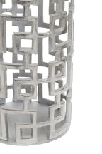 Large Candle Holder in Silver Finish | Delphi