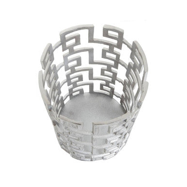 Small Candle Holder in Silver Finish | Delphi