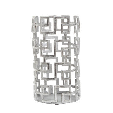 Small Candle Holder in Silver Finish | Delphi