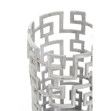 Small Candle Holder in Silver Finish | Delphi
