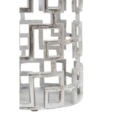 Small Candle Holder in Silver Finish | Delphi