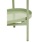 Green Metallic Console Table with Polished Gold Top and Two-Tier Shelves, Sabia
