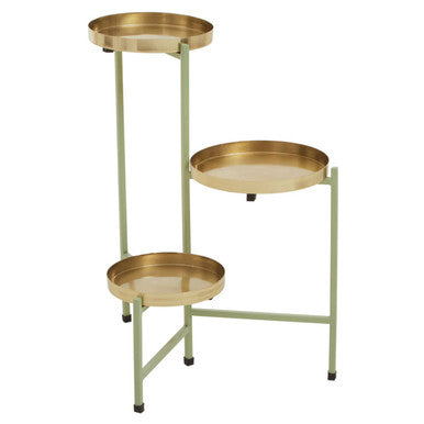 Green and Gold Three Tiered Plant Stand | Sabia