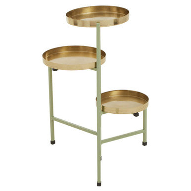Green and Gold Three Tiered Plant Stand | Sabia