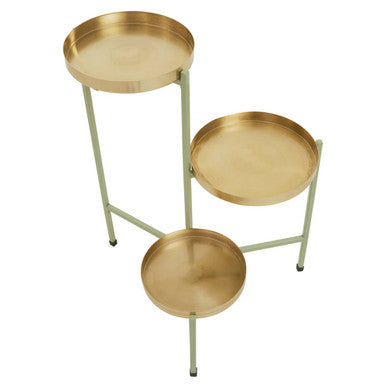 Green and Gold Three Tiered Plant Stand | Sabia