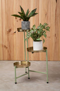 Green and Gold Three Tiered Plant Stand | Sabia