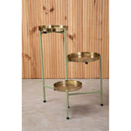 Green and Gold Three Tiered Plant Stand | Sabia