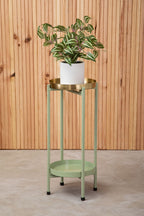 Green and Gold Two Tiered Plant Stand | Sabia