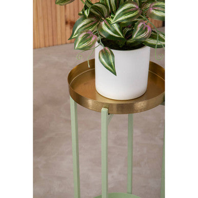Green and Gold Two Tiered Plant Stand | Sabia