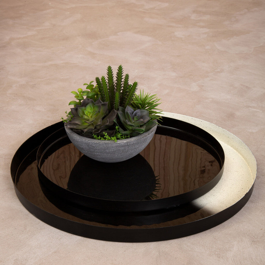 Set of Two Black and White Ombre Trays | Ramus