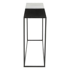 Black and White Ombre Top Console Table with Black Slim Metal Frame | Ramus