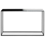 Black and White Ombre Top Console Table with Black Slim Metal Frame | Ramus