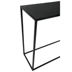Black and White Ombre Top Console Table with Black Slim Metal Frame | Ramus
