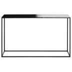 Black and White Ombre Top Console Table with Black Slim Metal Frame | Ramus