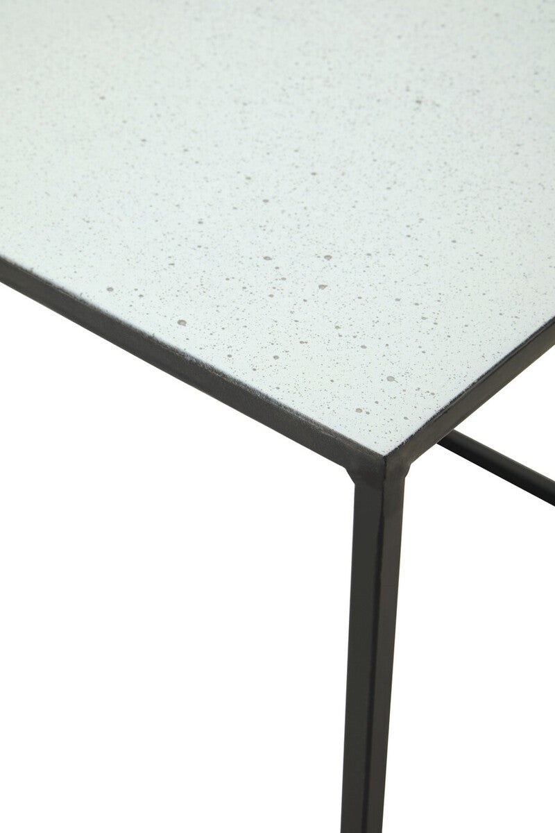 Three Piece Black and White Ombre Coffee Table Set with Slim Metal Frame | Ramus
