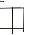 Black and White Ombre Metal Two-Tier Side Table with Circular Top and Rectangular Shelf, Ramus