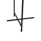 Black and White Ombre Metal Two-Tier Side Table with Circular Top and Rectangular Shelf, Ramus