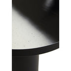 Black and White Round Metal Top Side Table with Black Pedestal Base | Ramus
