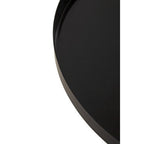 Black and White Round Metal Top Side Table with Black Pedestal Base | Ramus