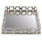 Square Nickel Finish Mirror Tray | Rhoda