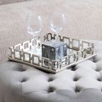 Square Nickel Finish Mirror Tray | Rhoda