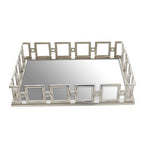 Rectangle Nickel Finish Mirror Tray | Rhoda