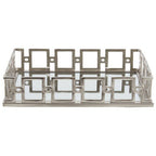 Rectangle Nickel Finish Mirror Tray | Rhoda