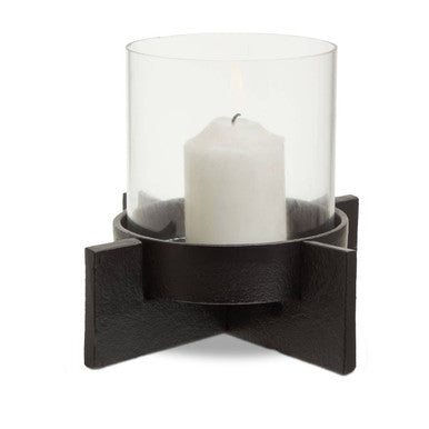 Small Matt Black Finish Candle Holder | Hapax