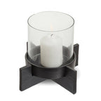 Small Matt Black Finish Candle Holder | Hapax