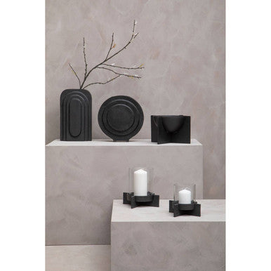 Small Matt Black Finish Candle Holder | Hapax