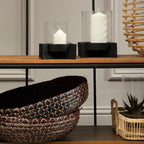Small Matt Black Finish Candle Holder | Hapax